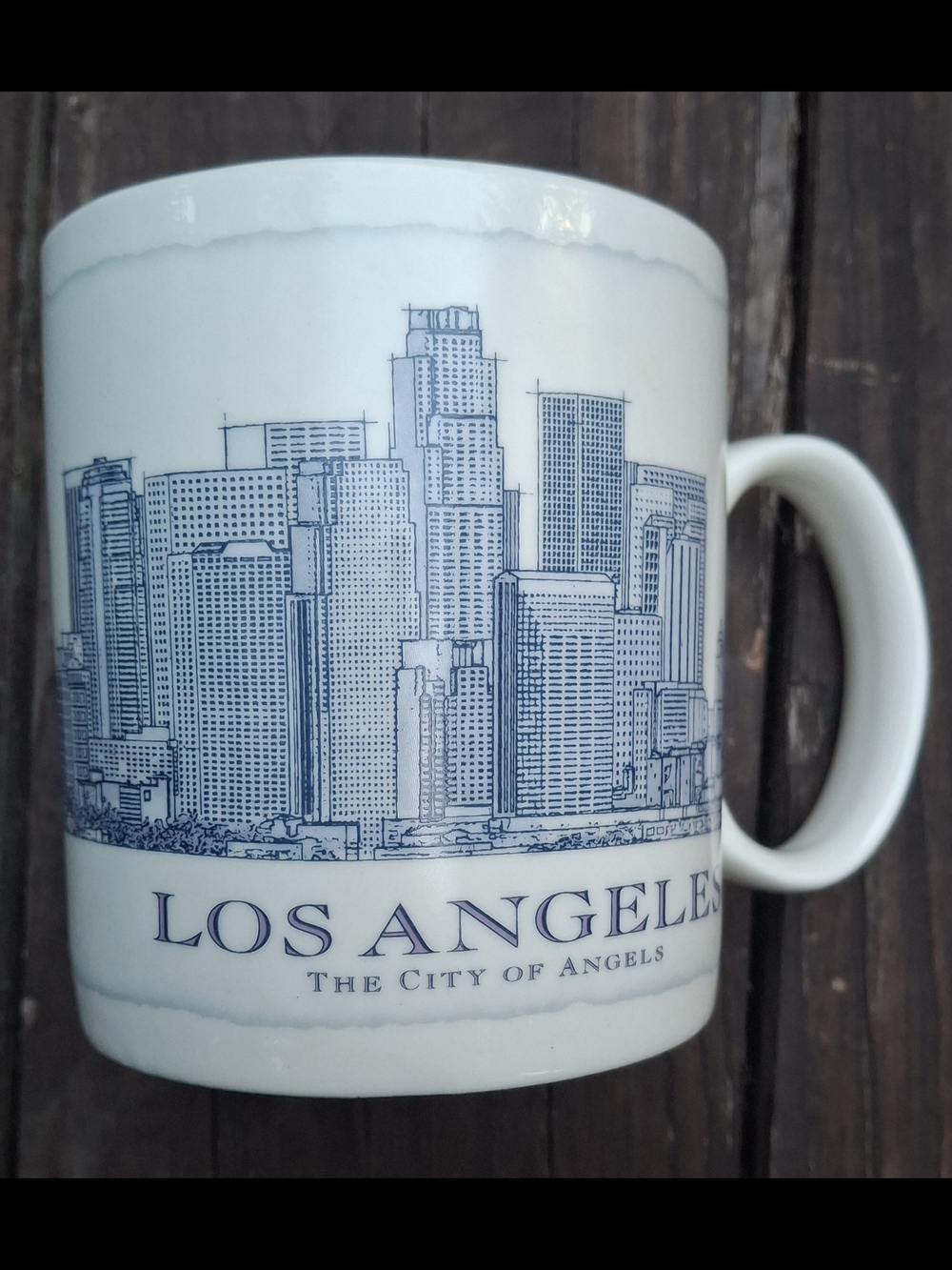 Starbucks Los Angeles Skyline Ceramic Mug - White with Blue Design